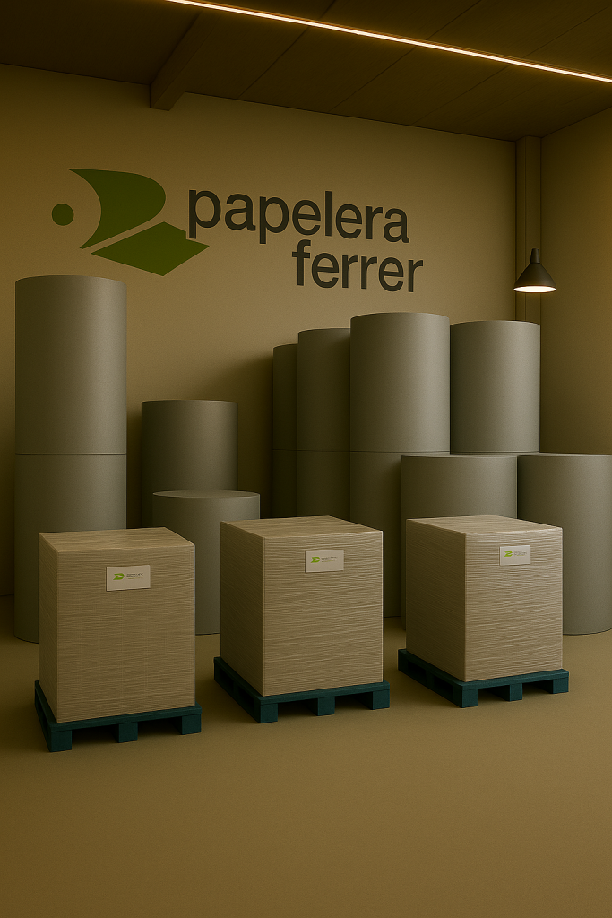 productos papelera ferrer bobina palets balas cortado estraza gris perla